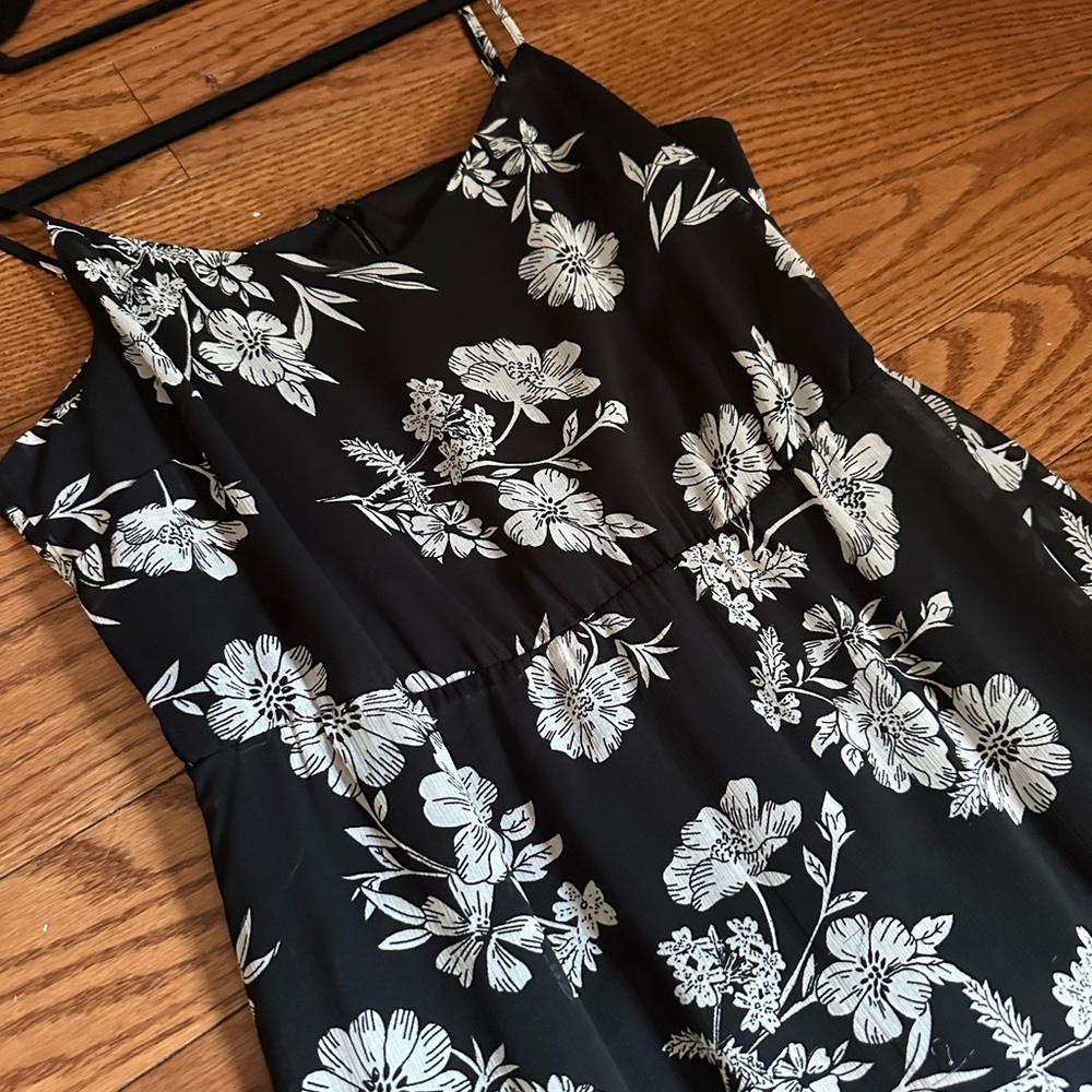 Black Floral Spaghetti Strap Dress